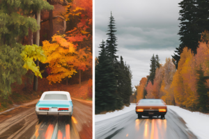 car Driving Through Weather