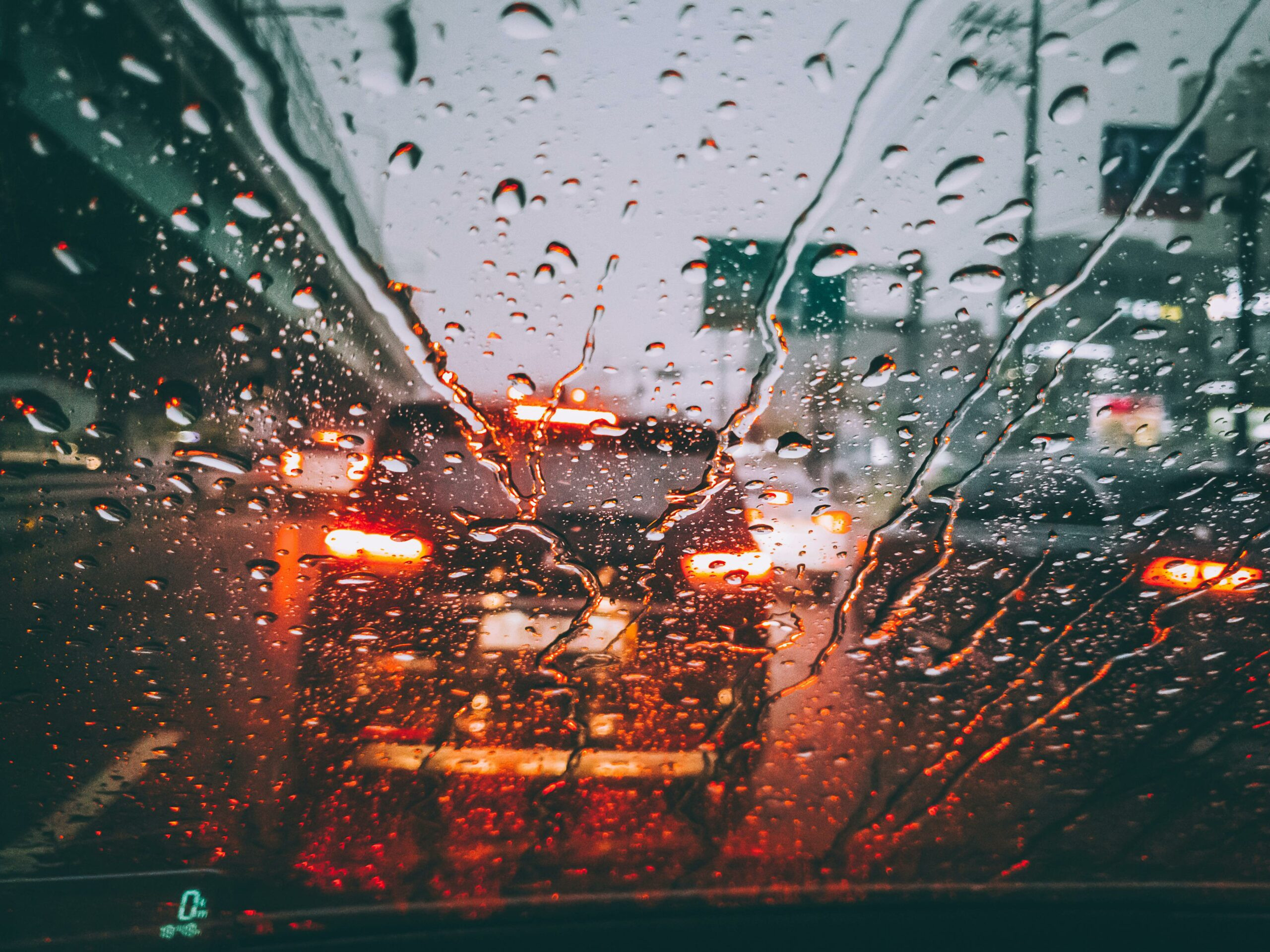 Wet windshield